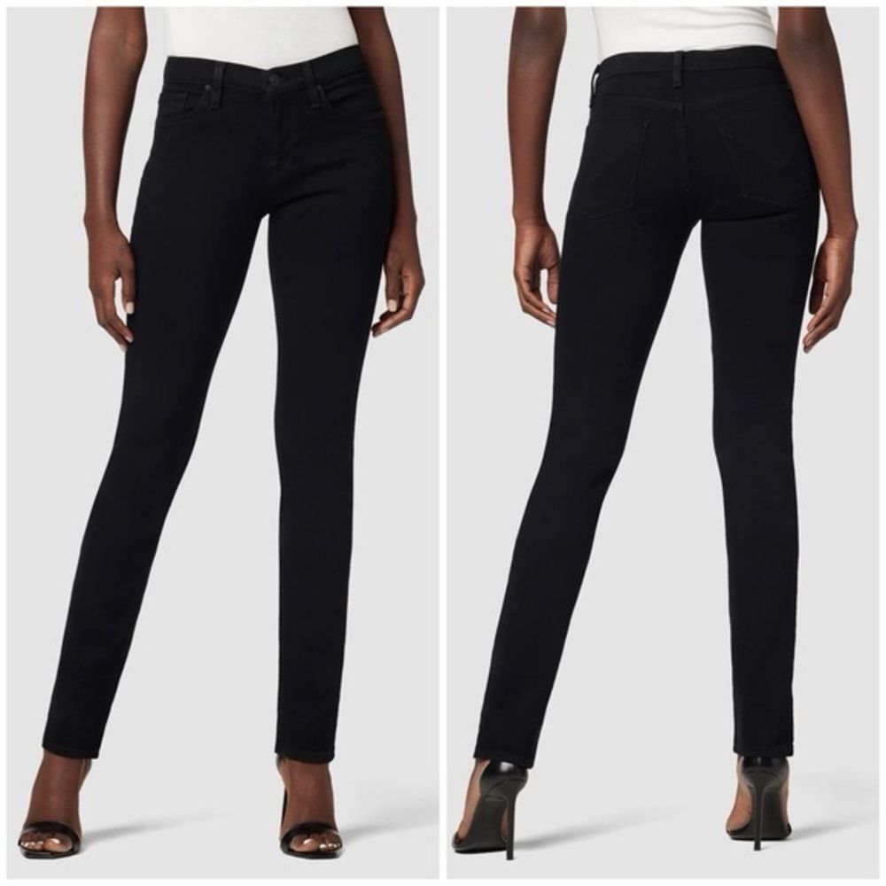 Hudson Nico Midrise Super Skinny Jeans Women Black Stretch Everyday Denim Sz 27